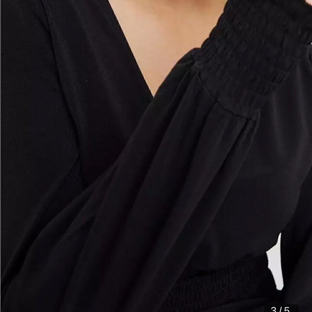 Vero Moda Alberta Long Sleeves V-Neck Smock Top L - Picture 5 of 12
